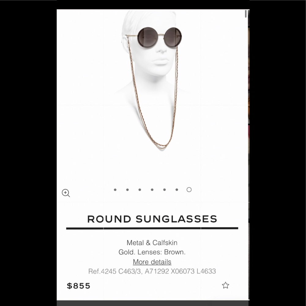 Chanel Brown and Gold Round Chain Sunglasses